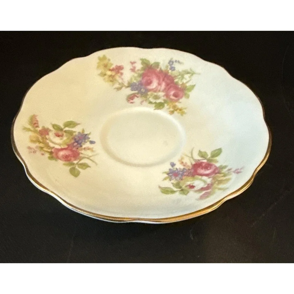 EB Foley England Bone China Tea Cup Teacup Saucer Pale Blue Floral Flowers‎ VTG